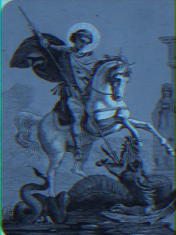 Icon of St. George slaying the dragon.